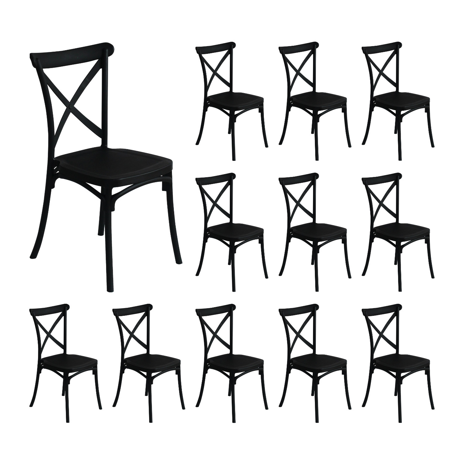 Pack 12 Sillas para Catering Apilables Caroline 45x40x87.5cm 7house Sillas y Sillones de Exterior 1